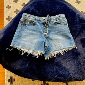 Joe's Jeans Blue Distressed Jean Shorts